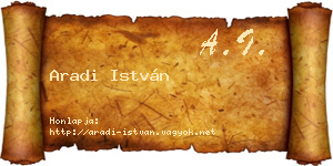 Aradi István névjegykártya